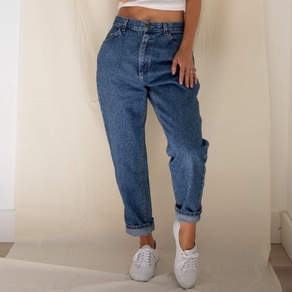 Vintage Lee Relaxed For High Waisted Straight Leg Jeans 28x29 - Picture 1 of 9